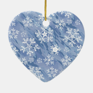 White Snowflakes Ceramic Ornament