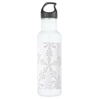 White Snowflakes Fractal Bottle
