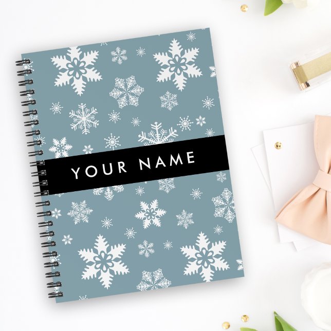 White Snowflakes, Gray, Your name, Personalize Planner (Creator Uploaded)