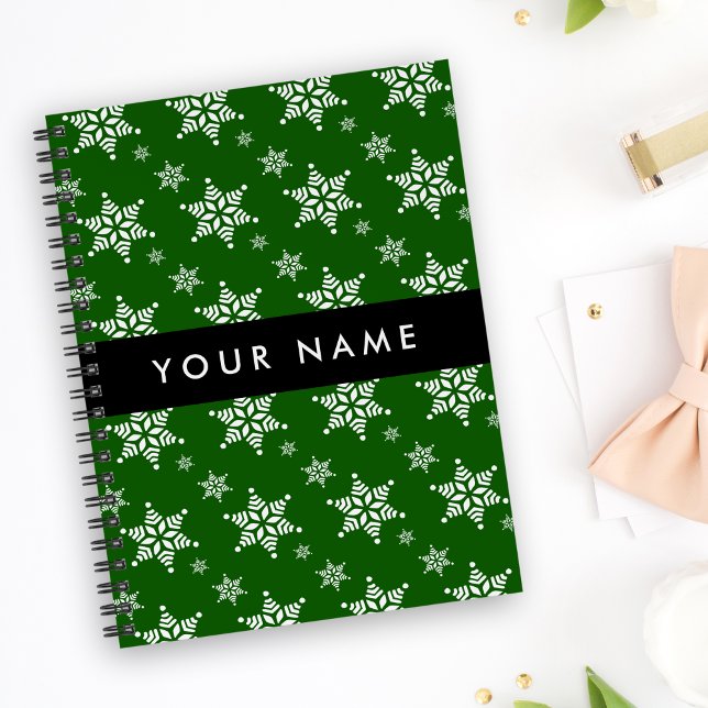 White Snowflakes, Green, Your name, Personalize Planner (Creator Uploaded)