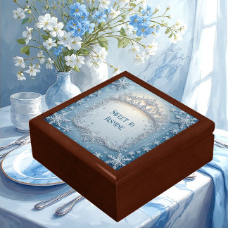 White Snowflakes Ice Blue Frozen Winter Sweet 16  Gift Box