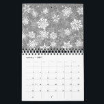 White Snowflakes Luxurious Gray Elegant Christmas Calendar<br><div class="desc">If winter and Christmas are your favorite seasons,  this beautiful and elegant design is sure to please you. With a glamorous and striking gray background that gives a luminous touch and highlights white snowflakes with different shapes.</div>