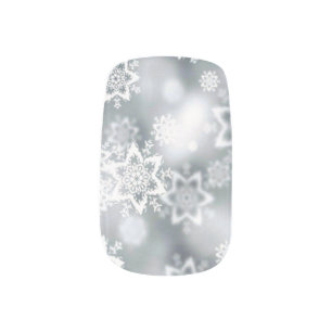 White Snowflakes Minx Nail Art