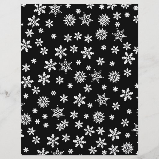 White Snowflakes on Black Background (Front)