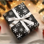 White Snowflakes On Black Background Christmas Wrapping Paper<br><div class="desc">White Snowflakes On Black Background Christmas</div>