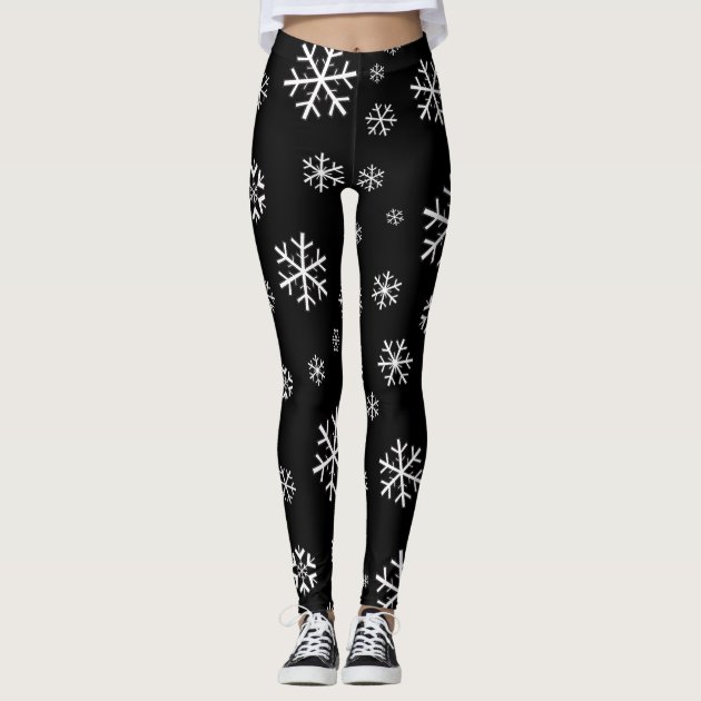 Black and clearance white christmas leggings