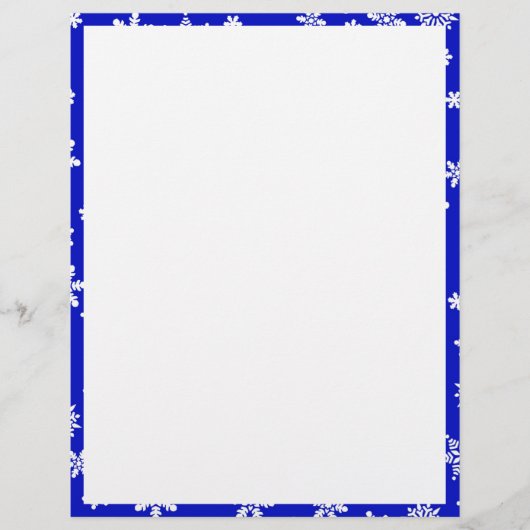 White Snowflakes on Blue  Background (Front)