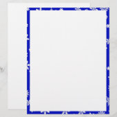 White Snowflakes on Blue  Background (Front/Back)