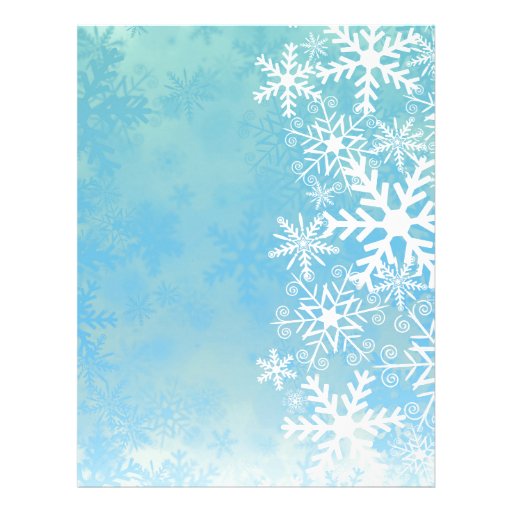 White snowflakes on blue, Christmas gifts Letterhead | Zazzle