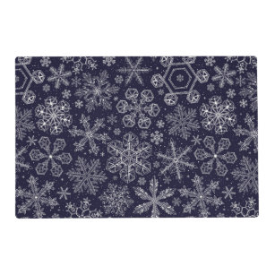 White Snowflakes on blue Placemat