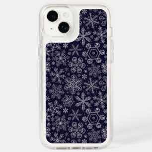 White Snowflakes on blue Speck iPhone 14 Plus Case