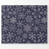 White Snowflakes on blue Wrapping Paper (Flat)