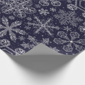 White Snowflakes on blue Wrapping Paper (Corner)