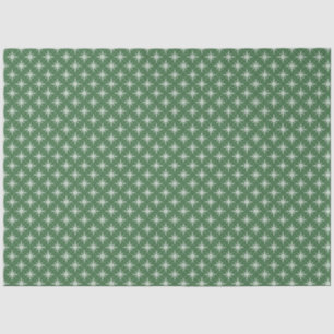 White Snowflakes on Green Holiday Tissue Paper