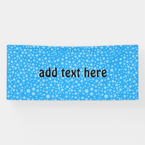 White Snowflakes on Light Blue Background Banner