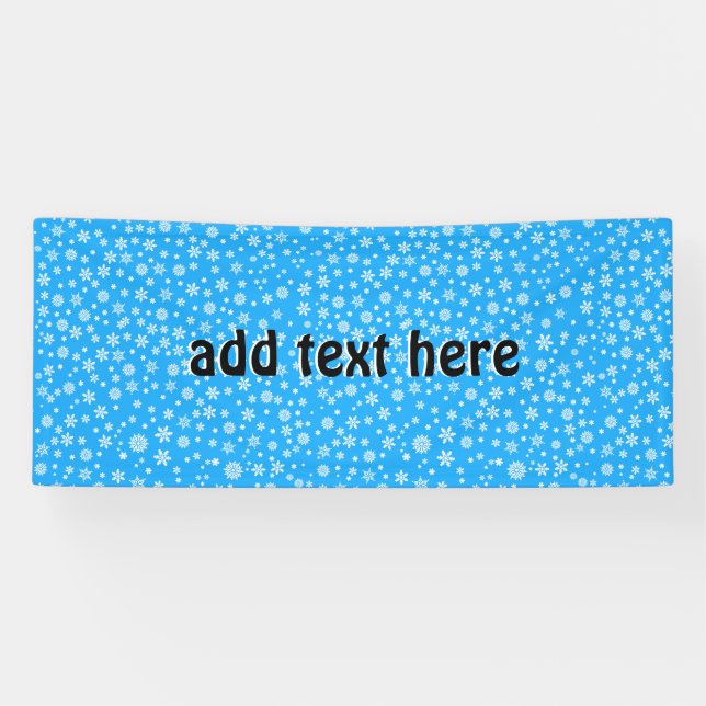 White Snowflakes on Light Blue Background Banner (Horizontal)