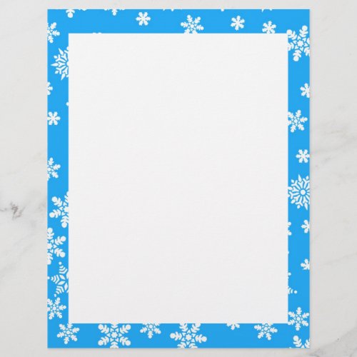 White Snowflakes on Light Blue  Background Flyer