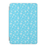 White Snowflakes on Light Blue Winter Pattern iPad Mini Cover