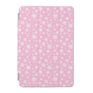 White Snowflakes on Light Pink Winter Pattern iPad Mini Cover