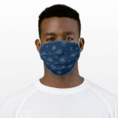 White Snowflakes on Navy Blue | Winter Face Mask (Worn)