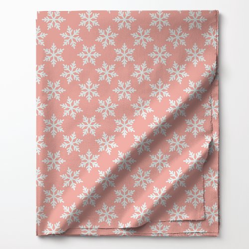 White Snowflakes on Pink Fabric