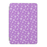White Snowflakes on Purple Winter Pattern iPad Mini Cover