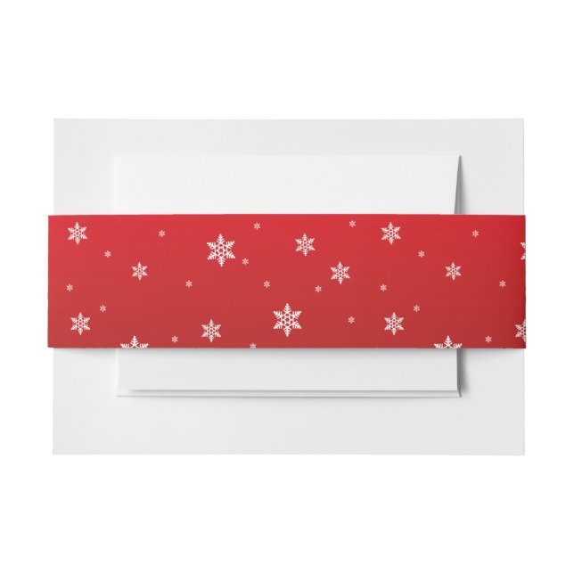 White Snowflakes on red Background Belly Band (Front Example)