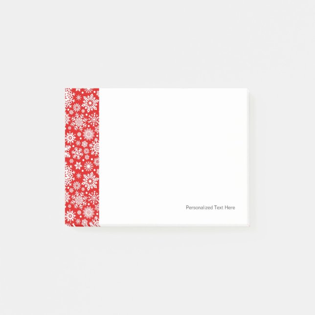 White snowflakes on red post-it notes (Front)
