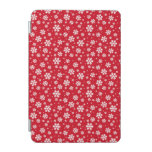 White Snowflakes on red Winter Pattern iPad Mini Cover