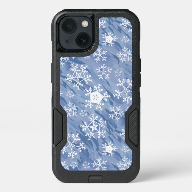 White Snowflakes Otterbox iPhone Case (Back)