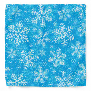 White snowflakes pattern bandana