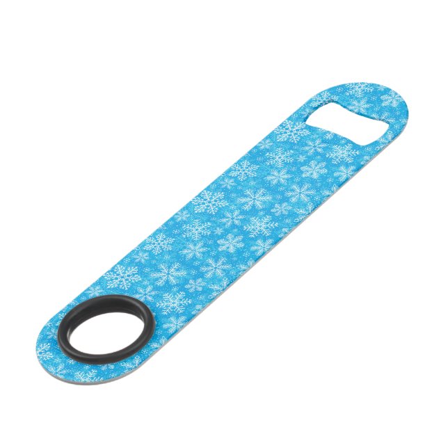 White snowflakes pattern bar key (Front Angled)