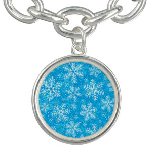 White snowflakes pattern bracelet