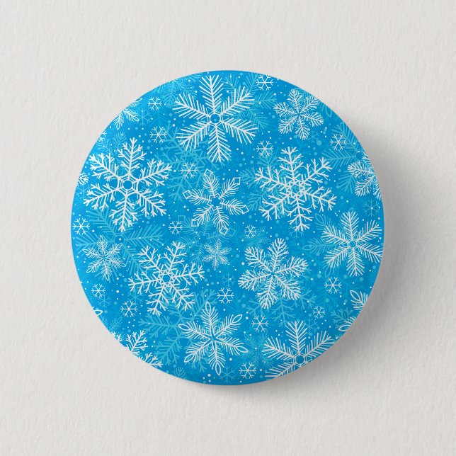 White snowflakes pattern button (Front)