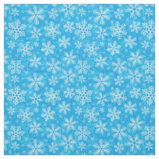 White snowflakes pattern fabric