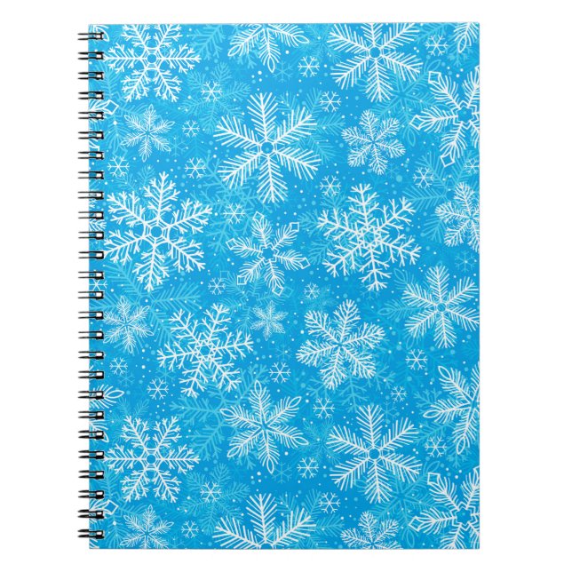White snowflakes pattern notebook (Front)