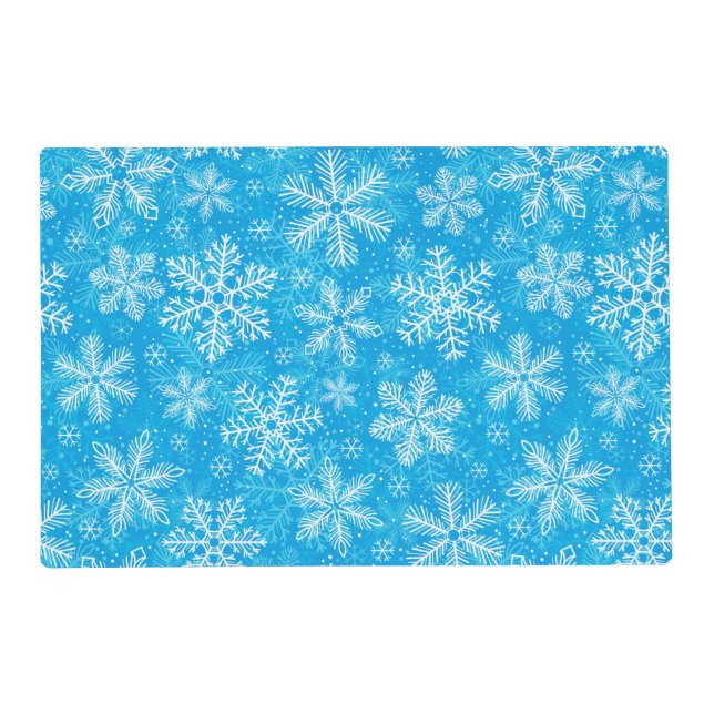 White snowflakes pattern placemat (Front)