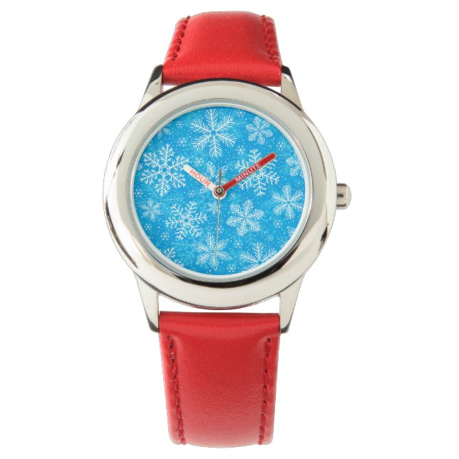 White snowflakes pattern watch (Front)