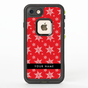 White Snowflakes, Red, Your name, Personalize