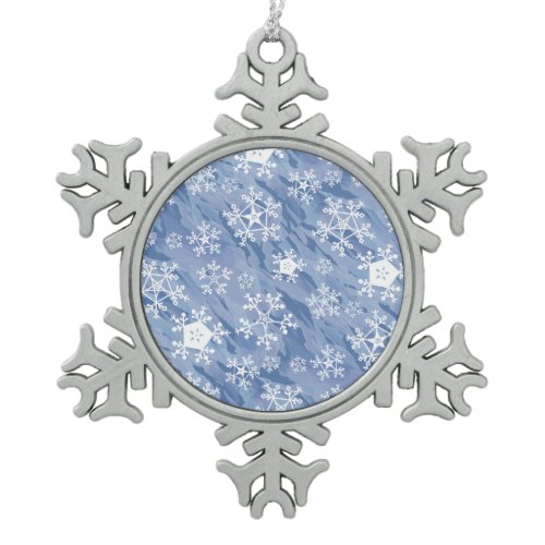 White Snowflakes Snowflake Pewter Christmas Ornament