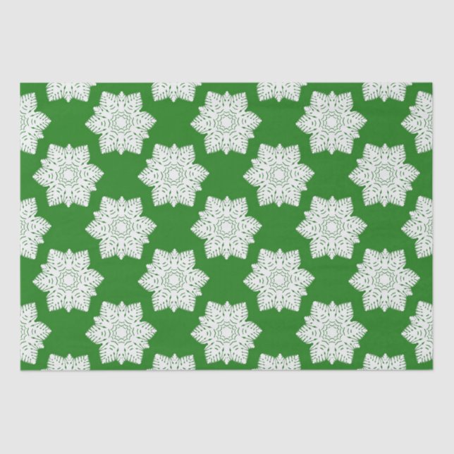 White Snowflakes Tissue Paper (Front)
