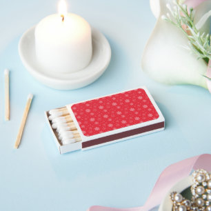 White Snowflakes Winter Season Red Christmas Vibes Matchboxes