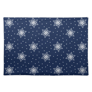 White Snowflakes with Polka Dots Placemat