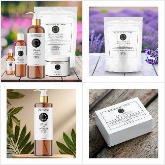 White Soap Packaging & Cosmetics Labels with Logo