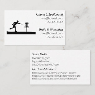 White Social calling card-Disc Golf Business Card