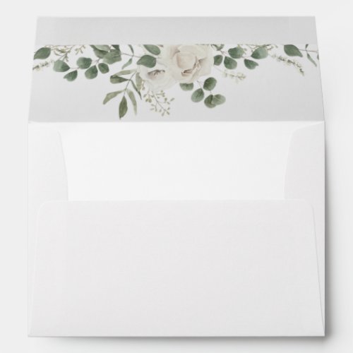 White Soft Floral  Eucalyptus 4 Envelope