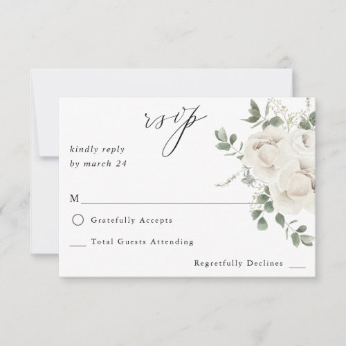 White Soft Floral  Eucalyptus no Meal RSVP