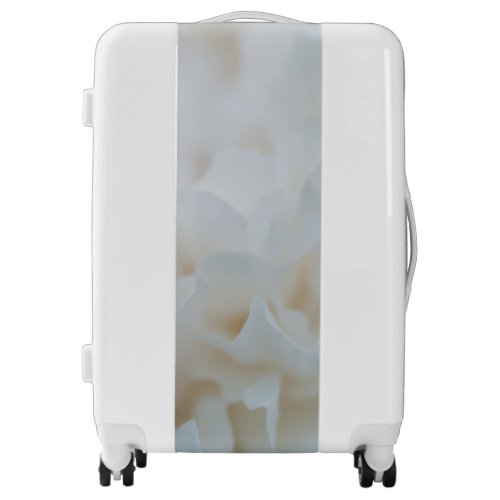 white soft rose luggage
