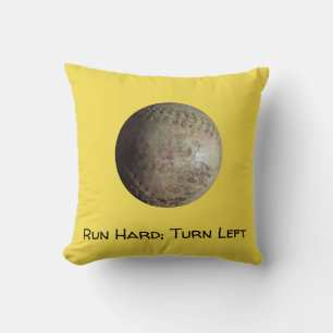 White Softball Image Throw Pillow