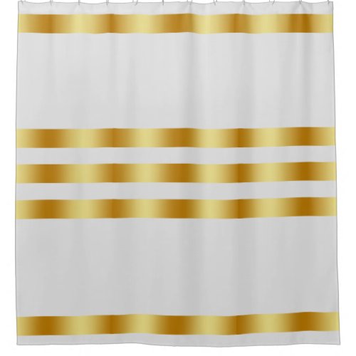 White Solid Color Gold Badge Personalized Custom S Shower Curtain